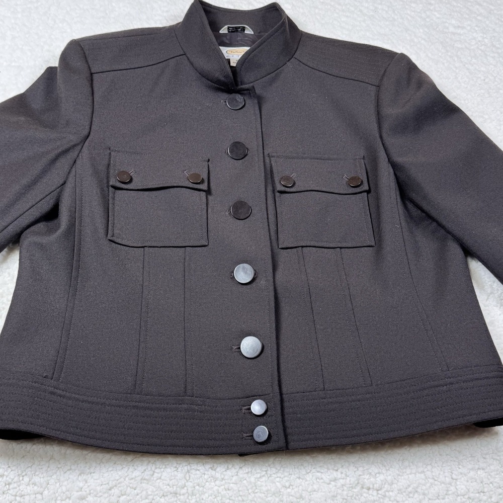 Talbots Woman's Jacket Brown Wool Button Up Lined 10 Petite - Picture 1 of 8